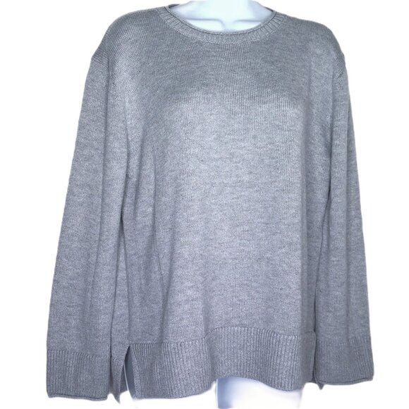 Ella Moss Sweaters - Ella Moss Gray Sweater Pullover Long Sleeve Soft Knit Ribbed Hem & Wrists EUC  M